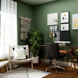 Curved walnut monitor stand